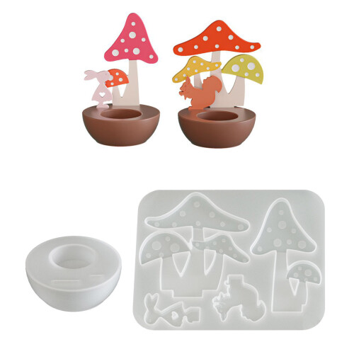 Rabbit Shape Candle Holder Silicone Mold Crafting Supplies