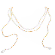 Multifunctionele parels kwastjes broche ketting decoratie-1goud