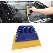 Raspador de láminas para coches - Espátula de silicona - Amarillo - Poliuretano - ABS - Manual