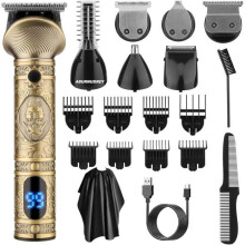 Cortapelos para hombre - AUDBURN - 6 en 1 - 8 peines guía - Recorte de precisión - Recortador de nariz - Recortador corporal