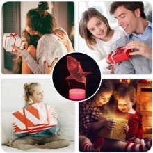 Nachtlicht für Babys, 3D-Hai-Nachtlicht für Kinder, Hai-Geschenk, Geschenk für Jungen, 3D-Illusionslampe mit Fernbedienung