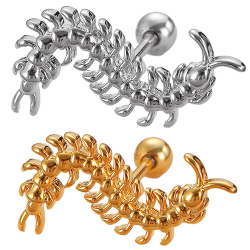 Unique Personality Centipede Shape Earrings-imitation gold 1