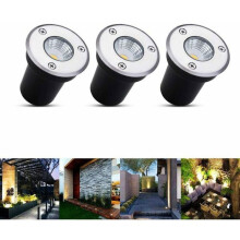 6 Spots Encastrables Sol LED 3W Extérieur, 12-24V DC Inoxydable Rond, Blanc Chaud Lampadaire Extérieur