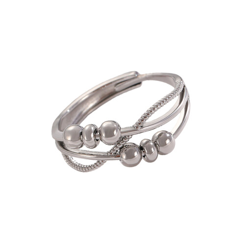Unique Anxiety Ring with Spinner Circle-04 White K 0096