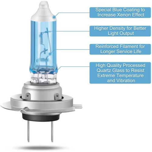 Autoscheinwerferlampen – H7 – 55 W – Kaltweiß – Halogen