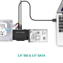 Adaptador USB para disco duro, USB 3.0 a IDE/SATA, cable USB de 1 m para discos duros/SSD IDE/SATA de 2,5" y 3,5".