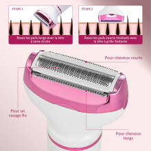 Afeitadora eléctrica para mujer - Recortadora corporal indolora 4 en 1 para bikini, rostro, cejas, nariz y axilas - Recargable por USB