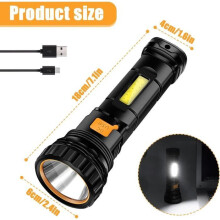 Solar-Taschenlampe – Wiederaufladbare LED – 3 Leuchtmodi – Wasserdicht – Umweltfreundlich