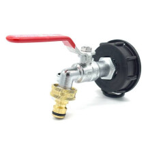 Kit de riego para tanque de 1000 L S60x6 | Grifo de latón cromado y conector rápido