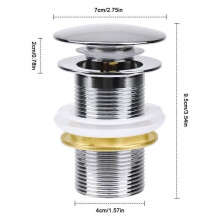 Standard Basin Waste Plug - G 1 1/4 - Nickel - Copper - Click-Clack