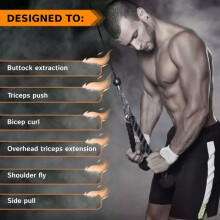 Conjunto de accesorios para entrenamiento de tríceps, H804, entrenamiento y mantenimiento muscular, nailon, negro.