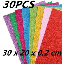 Schuimvellen - EVA - Pak van 30 - Meerkleurig - Glitter - Knutselen