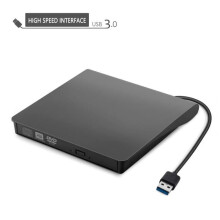 ONEVER Tragbarer externer DVD-Brenner/Leser mit USB 3.0 – DVD-RW – Schwarz – Windows/Mac
