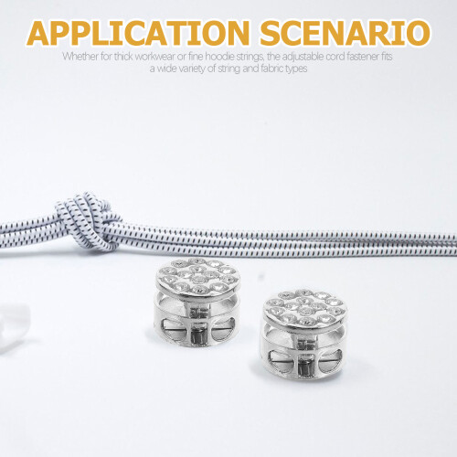 20Pcs Metal Spring Cord Locks Double Hole Toggle Stoppers for Clothing