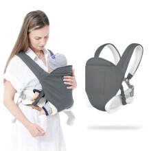 Ysinobear Multifunktionale Babytrage – 0 bis 36 Monate – Verstellbarer Multifunktionsgurt – Schützt Babys Gelenke – Grau