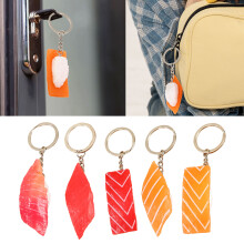 Leuke Japanse mode-sushi sleutelhanger zalm PVC-materiaal voor-5