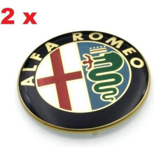 2x 74mm Logo-Emblem für ALFA ROMEO 147 156 159 MUTUAL ADJUSTMENT GIULIETTE GT