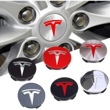 4 stuks 56 mm wieldoppen voor Tesla Model SX 3 Y 2017 2018 2019 2020 2021 2022 (zilverzwart) Roadster
