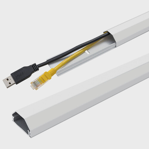 Aluminum Cable Channel, 75cm, Wall Mount, White 2