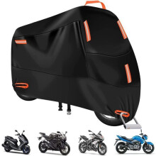 Motorradabdeckung – AISTUO – 210D – Wasserdicht – Maße: 245 x 105 x 125 cm – Schwarz