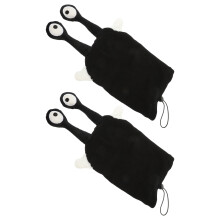 2St Reusebare Zwarte Skihelm Covers Cartoon Stijl Voor En Ski