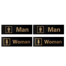 4St Acryl Bord Zelfklevend Zwart Vrouwen Toiletsign