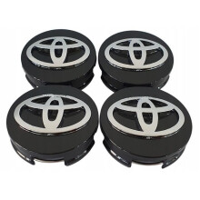 BEQ - 4x 62mm zwarte TOYOTA-logo wieldop emblemen voor TOYOTA
