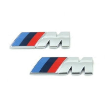 2 Stück silbernes M Performance Logo-Emblem für BMW E36 E39 E46 E90 E60 E30 E34 F10 F20 F30
