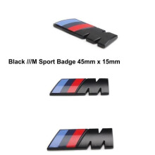 Dekoratives Zubehör – 2x M Sport ABS – Schwarzes Emblem – 45 mm x 15 mm – Für BMW