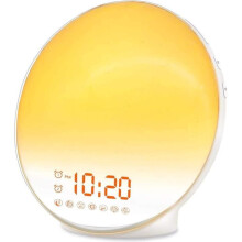Zonsopgangsimulator wekker, lichtwekker, LED-nachtlampje voor kinderen en volwassenen, Radi[q36]
