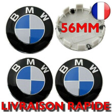 4x Wielnaafdoppen voor BMW 56mm Blauw en Wit Nieuw FR