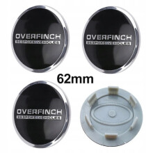 4 tapas centrales de rueda Overfinch con logotipo negro de 62 mm para Land Rover