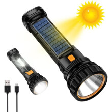 Aurinkokennoinen taskulamppu - Ladattava LED - 3 valaistustilaa - Vedenkestävä - Ympäristöystävällinen