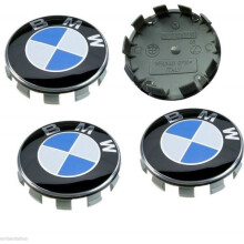 68 mm:n logolla ja tunnuksella varustetut pyöränkapselit, keskikapselit BMW:lle, 4 osaa