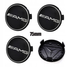 juxinchang - 4x 75 mm CE AMG mustat alkuperäiset logolla varustetut vanteen keskikapselit Mercedes Benzille