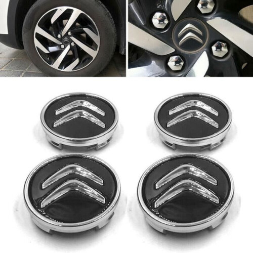 Σετ 4 μαύρων κεντρικών τάπας τροχών Citroën 60mm MS47 FR