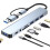 Διανομέας USB-C OTBACT - 8 σε 1 - Αλουμινίου - 4 θύρες USB - Αναγνώστης καρτών SD/TF 1