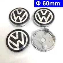 Buding - 4pcs 60mm Volkswagen Logo Wheel Center Cap Rim Hub Cover