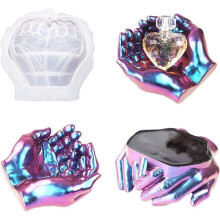 3D Two-Hand Epoxy Silicone Mold - For Candle Holders - Epoxy Resin Molds