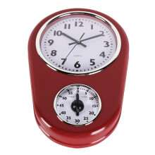 (Yellow) Simple Creative Kitchen Timer Clock Acrylic Silent Movement Wall Clock for Home