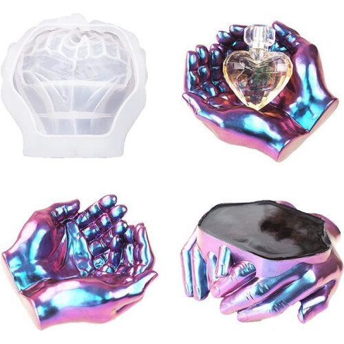 3D Two-Hand Epoxy Silicone Mold - For Candle Holders - Epoxy Resin Molds