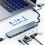 Διανομέας USB-C OTBACT - 8 σε 1 - Αλουμινίου - 4 θύρες USB - Αναγνώστης καρτών SD/TF 3