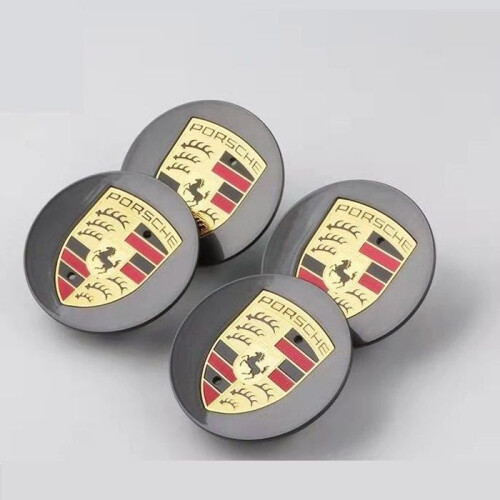 4 calotas centrais para rodas Porsche de 76 mm