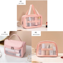 Transparent PVC Cosmetic Bag, Large Clear Toiletry Bag, Waterproof Wash Bag