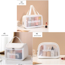 Transparent PVC Cosmetic Bag, Large Clear Toiletry Bag, Waterproof Wash Bag