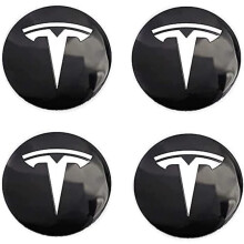4-dielne stredové krytky kolies pre Tesla 56 mm stredové krytky kolies, kryty nábojov, dekorácia s emblémom A576