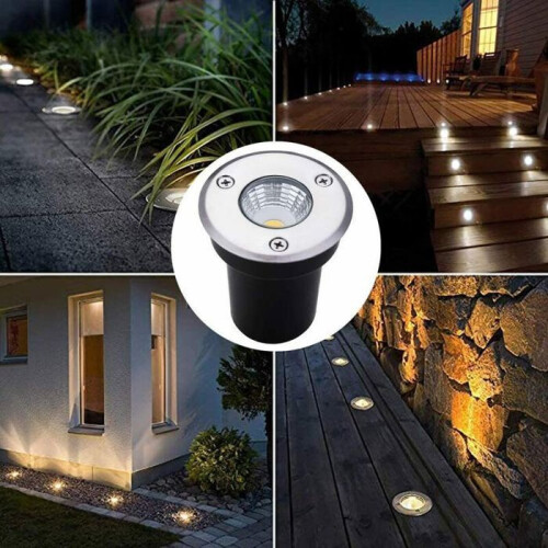 Εντοιχισμένα Φωτιστικά LED Εδάφους 3W Εξωτερικού Χώρου, Στρογγυλό Φωτιστικό Δαπ 2
