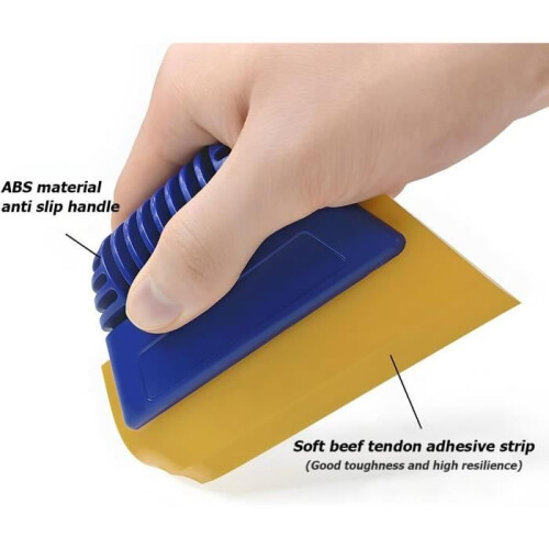 Car film scraper - Silicone squeegee - Yellow - Polyurethane - ABS - Manual 2