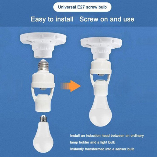Προσαρμογέας υποδοχής έξυπνης λάμπας E27 με ανιχνευτή κίνησης PIR, αυτόματη ενεργοπ 2