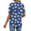 Women's  Short Sleeve Button-Down V-Neck Shirts rSets -Blue L 7